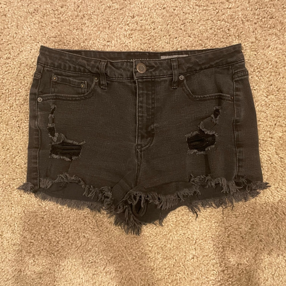 Aeropostale High-Waisted Denim Shorts with Rips